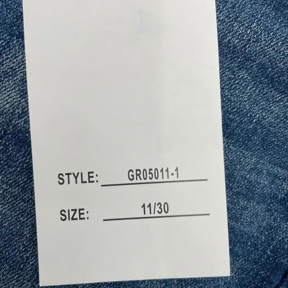 TELEPATIA Womens Blue Wash Wide Leg Mid Rise Jeans Size 11 30 Embellished Pocket - Picture 3 of 9